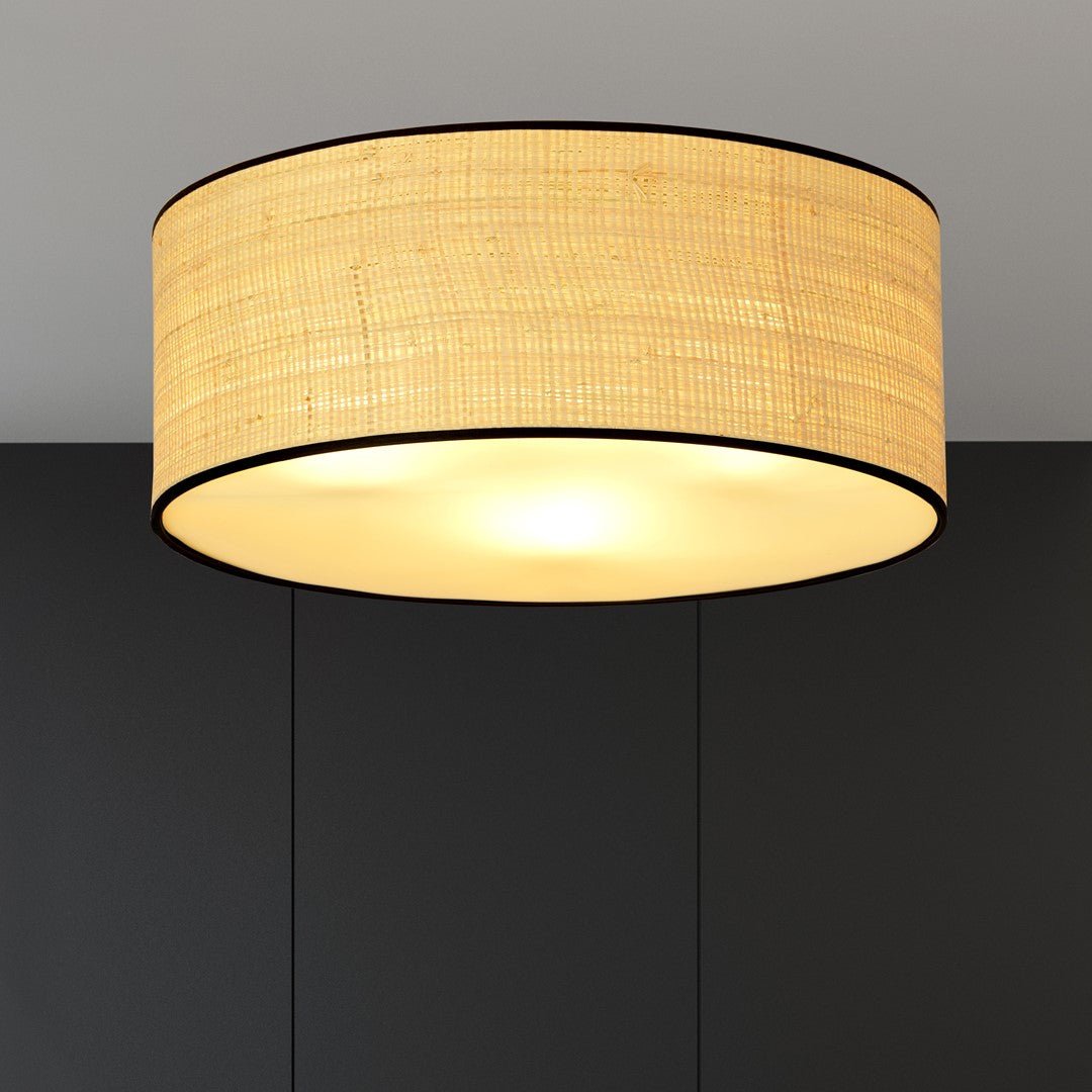 Lampa sufitowa PLAFON OLIMPIA odcienie brązu 3 punkty światła E27 RATTANOWA - LAITICA