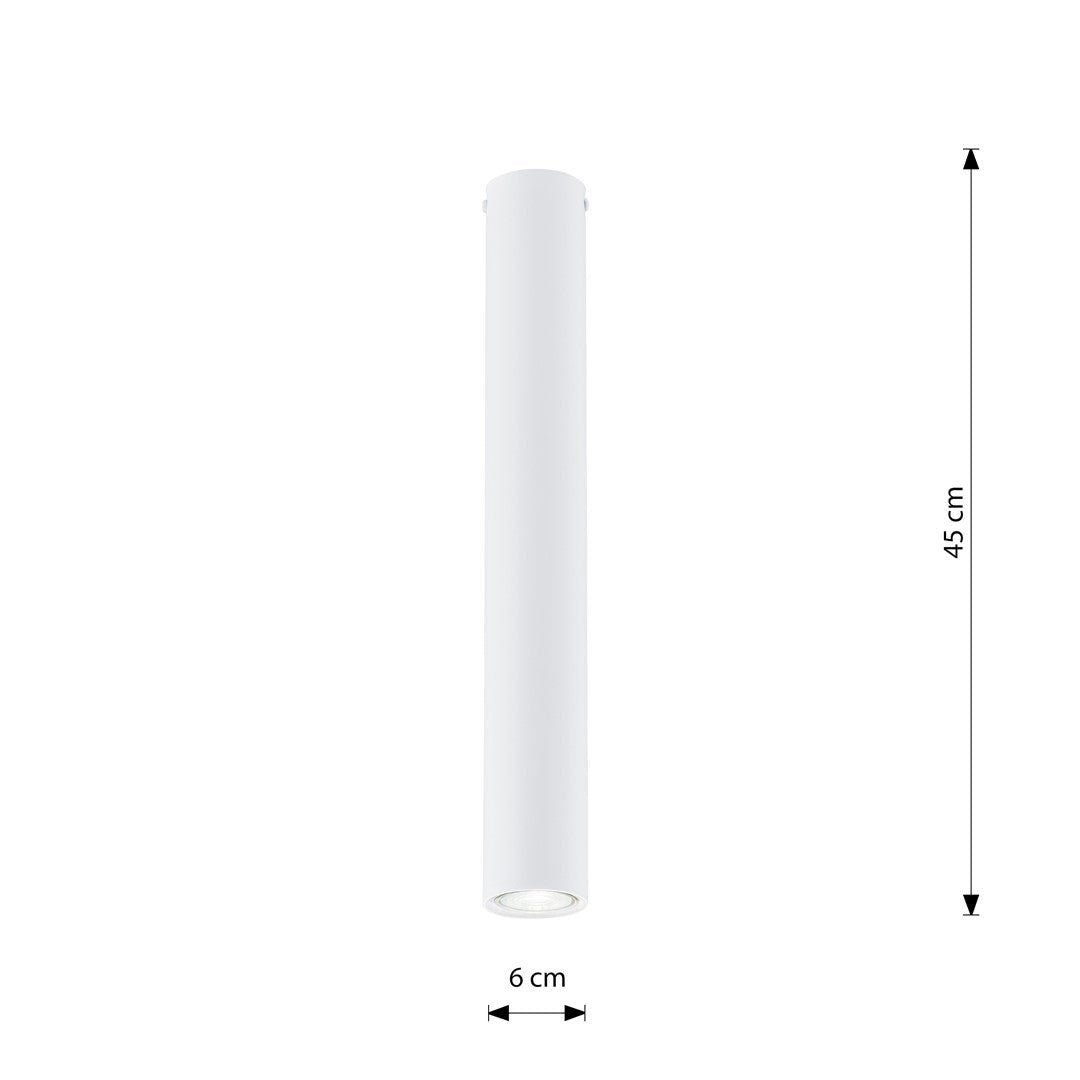 Lampa sufitowa TECNO 1L WHITE nowoczesna, spot, biała - LAITICA