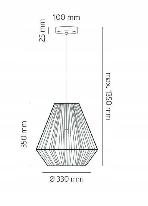 Lampa Sufitowa Wisząca BOHO ze Sznurka i Metalu E27 Odcienie Brązu - LAITICA