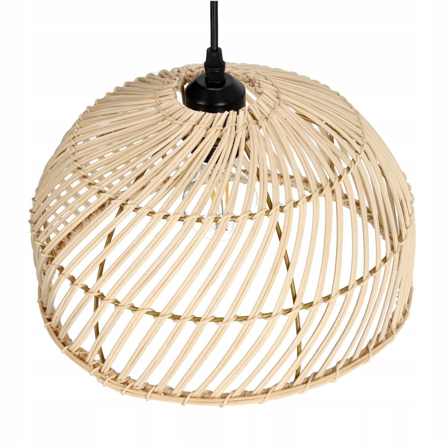 Lampa w Stylu BOHO Wisząca Rattanowa Pleciona Naturalna E27 Sufitowa - LAITICA