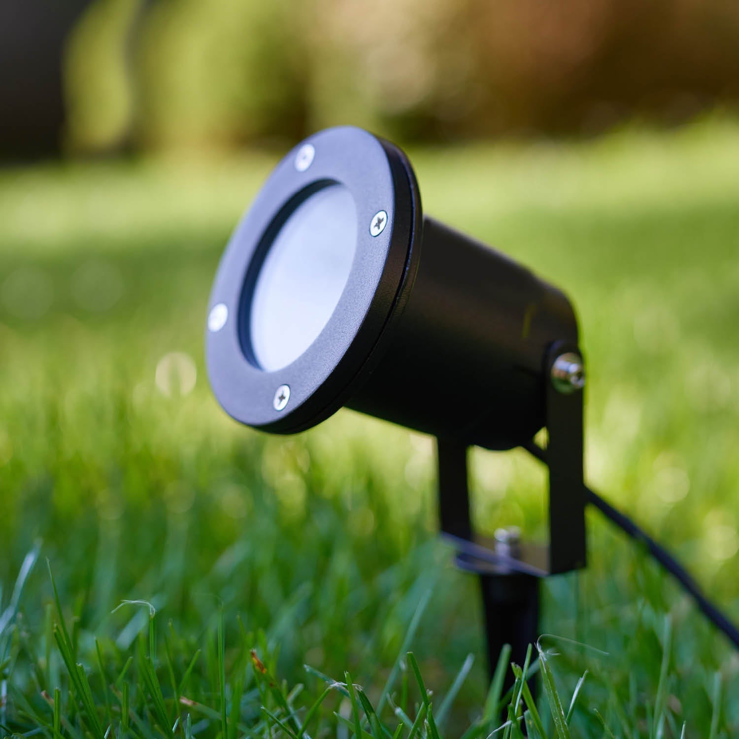 Lampa wbijana PORTO ogrodowa reflektor CZARNY wodoodporna - LAITICA