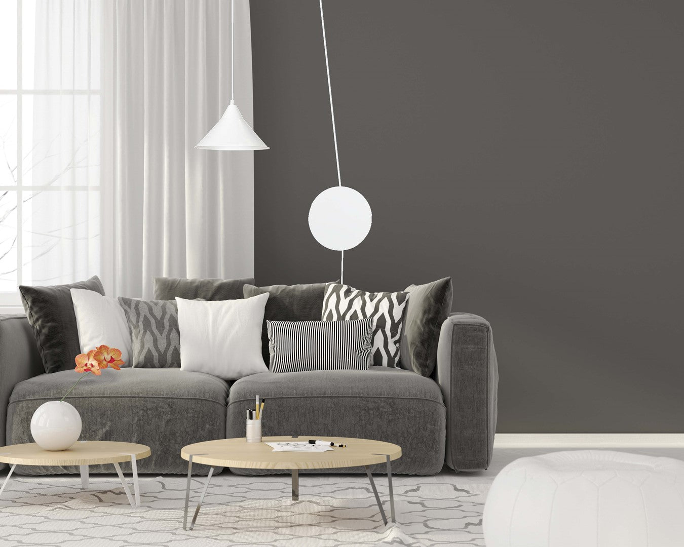 Lampa wisząca ABRAMO 1 WHITE nowoczesna, loft, biała - LAITICA