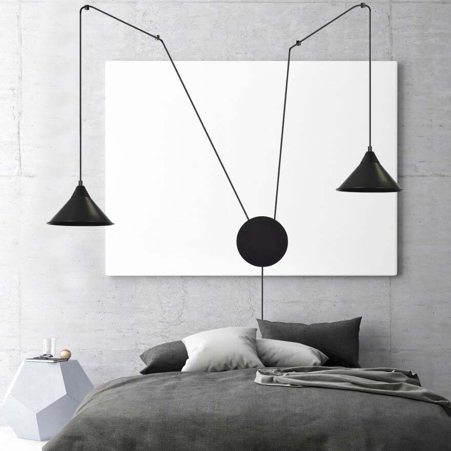 Lampa wisząca ABRAMO 2 BLACK nowoczesna, loft, czarna - LAITICA