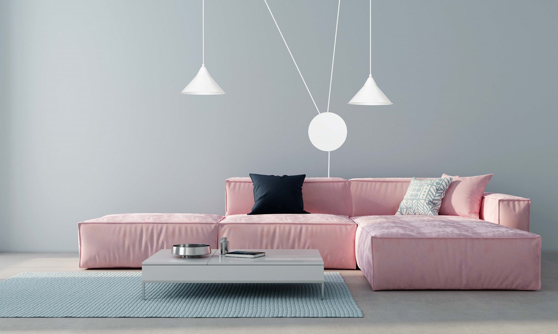 Lampa wisząca ABRAMO 2 WHITE nowoczesna, loft, biała - LAITICA
