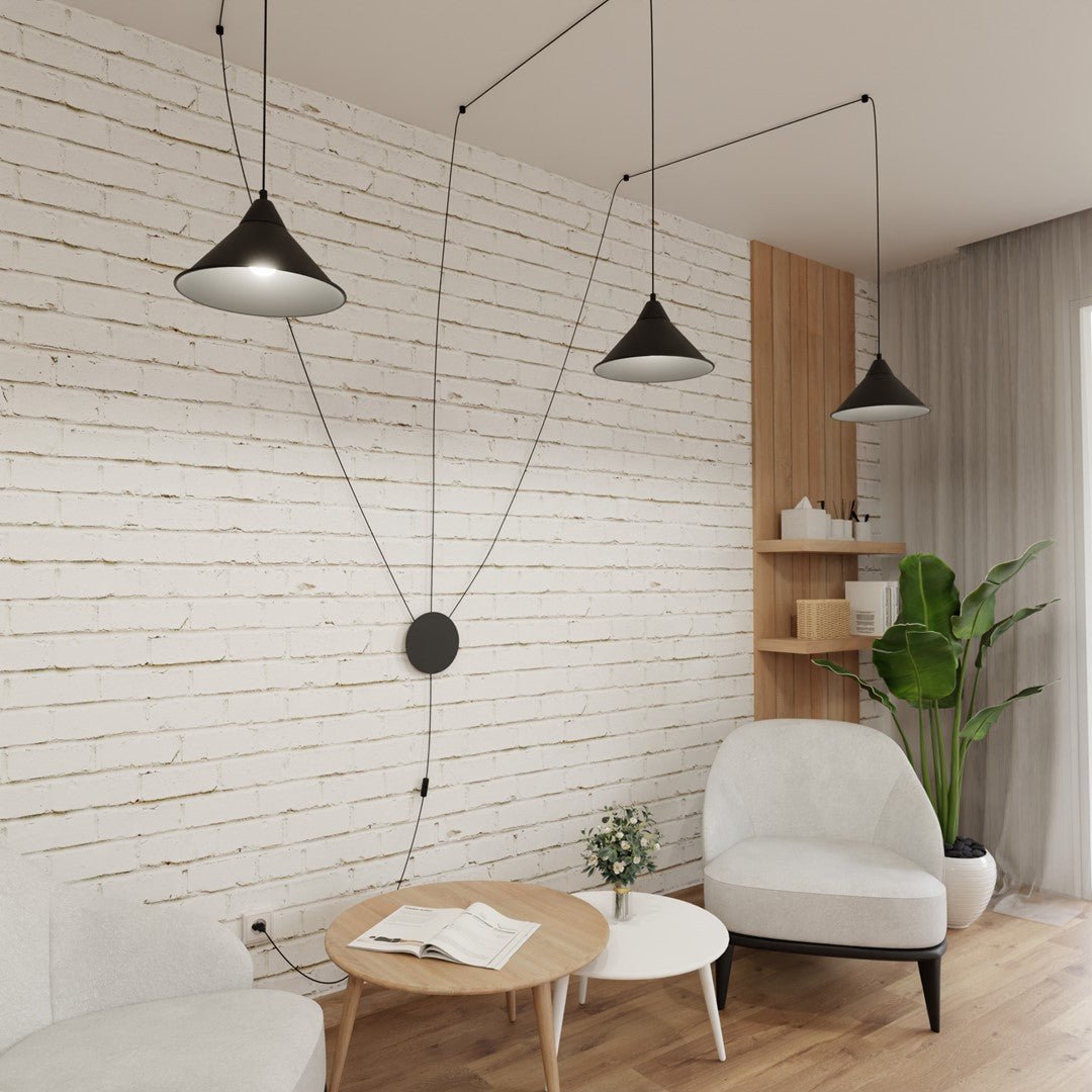 Lampa wisząca ABRAMO 3 BLACK nowoczesna, loft, czarna - LAITICA