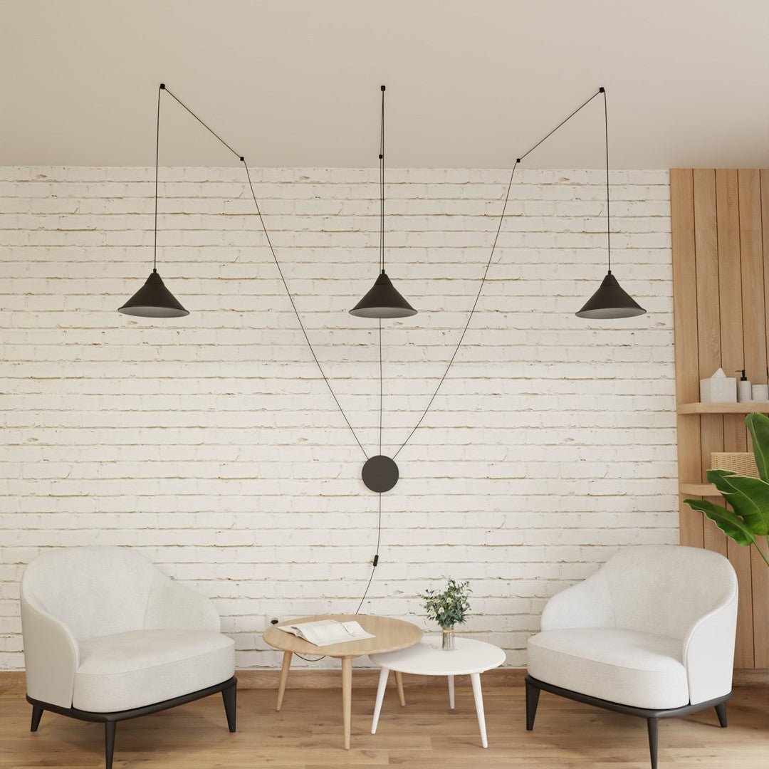 Lampa wisząca ABRAMO 3 BLACK nowoczesna, loft, czarna - LAITICA