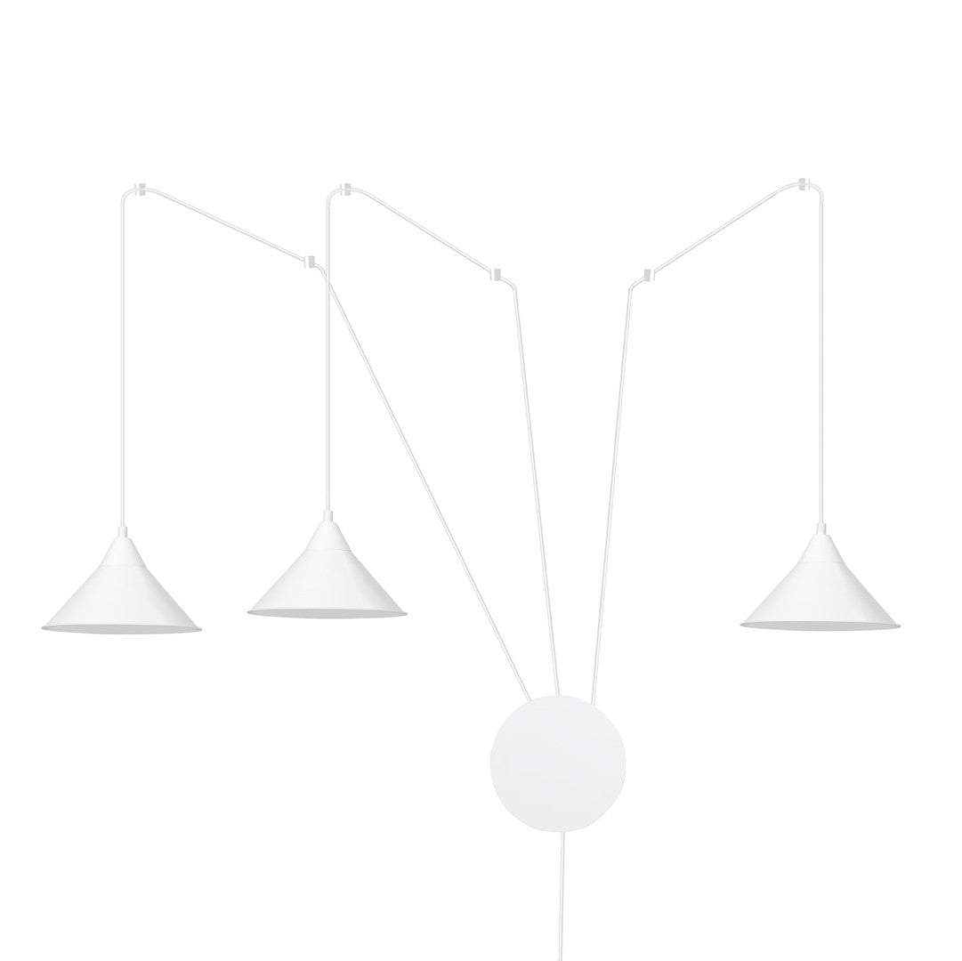 Lampa wisząca ABRAMO 3 WHITE nowoczesna, loft, biała - LAITICA