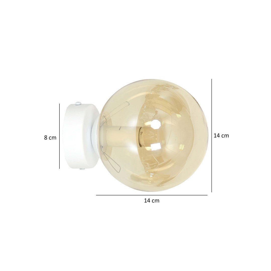 Lampa wisząca biała NICEA klosz MIODOWY 1xE14 nowoczesny kinkiet biały - LAITICA