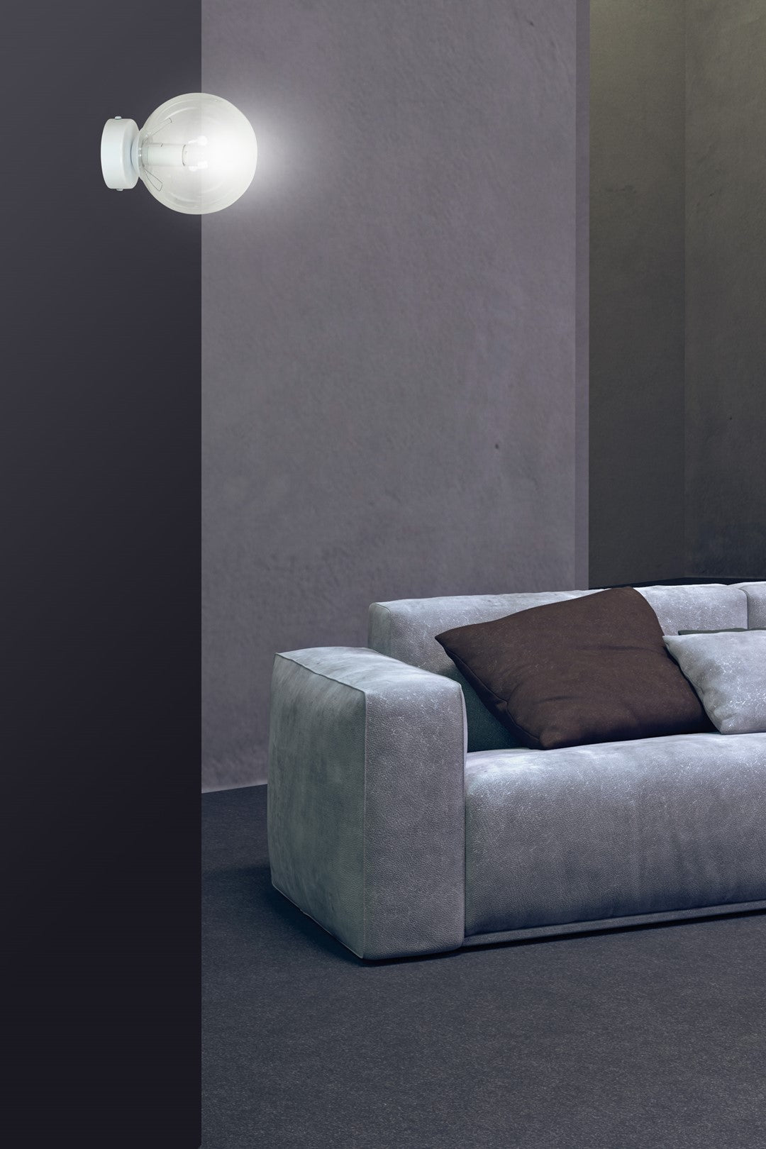 Lampa wisząca biała NICEA klosz TRANSPARENTNY 1xE14 nowoczesny kinkiet biały - LAITICA