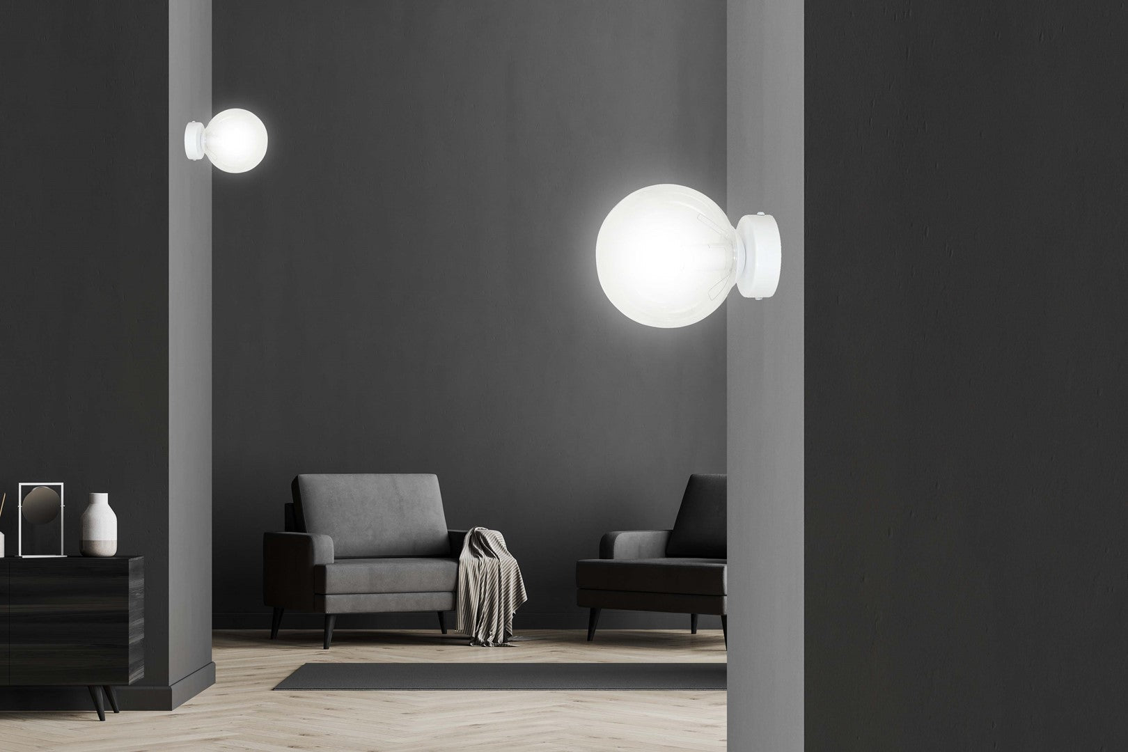 Lampa wisząca biała NICEA klosz TRANSPARENTNY 1xE14 nowoczesny kinkiet biały - LAITICA
