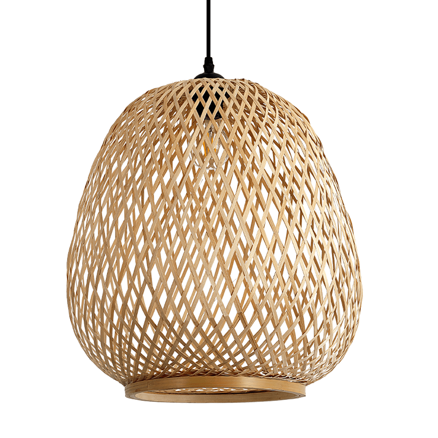 Lampa Wisząca BOHO BARSO z Bambusa NATURALNY design ozdobna Stylowa 1xE27 - LAITICA