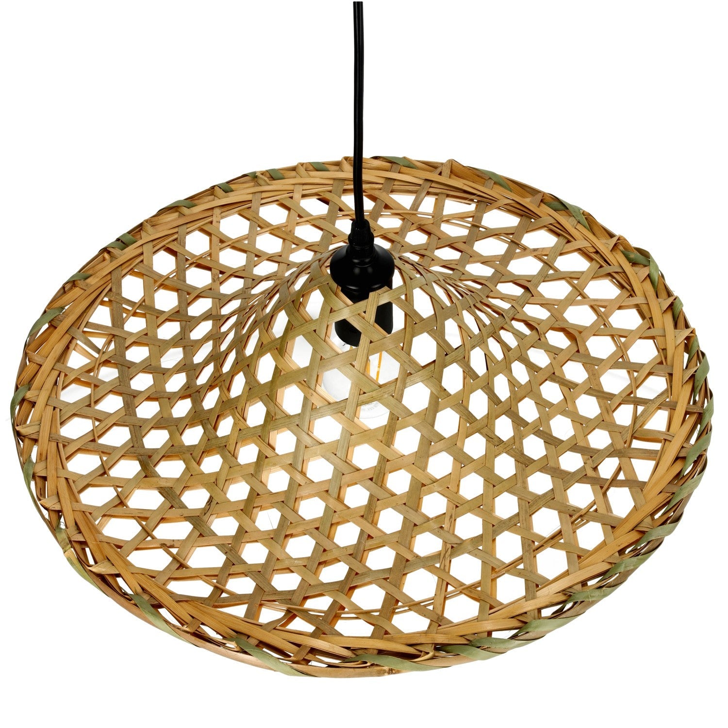 Lampa wisząca BOHO BRAGA okrągły klosz bambusowy - LAITICA