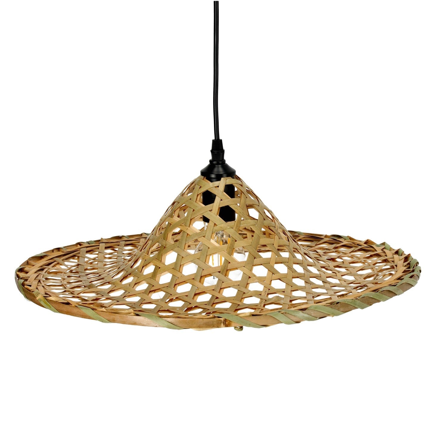 Lampa wisząca BOHO BRAGA okrągły klosz bambusowy - LAITICA
