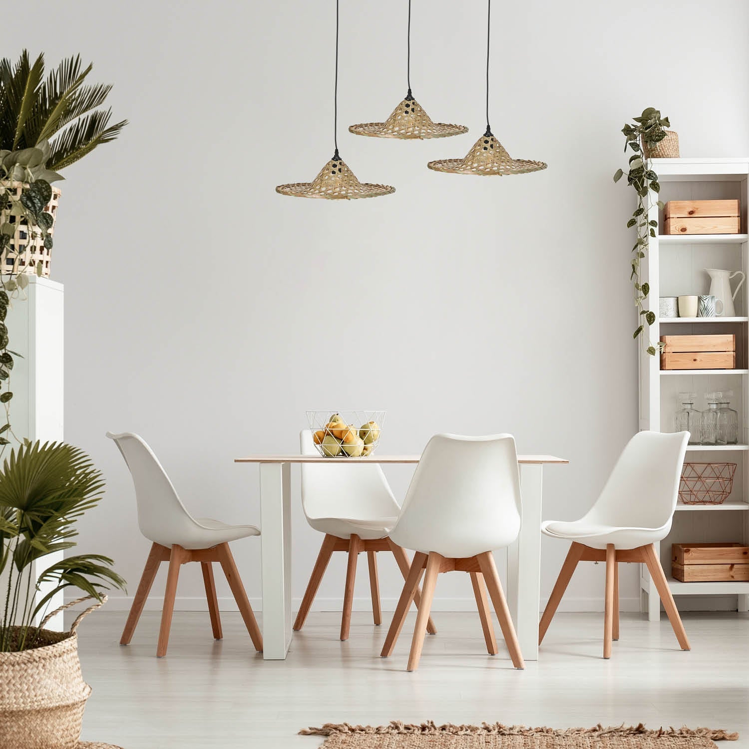 Lampa wisząca BOHO BRAGA okrągły klosz bambusowy - LAITICA