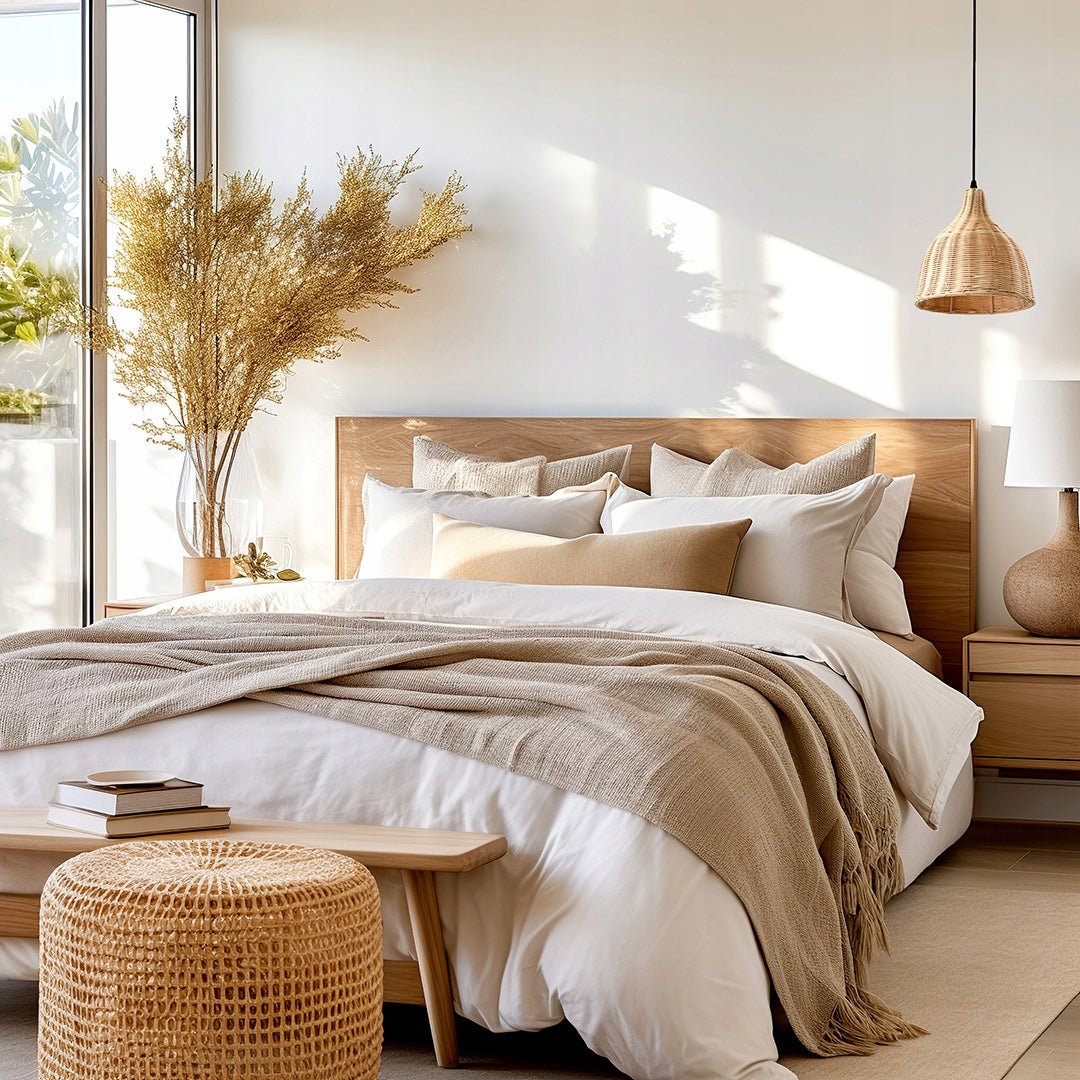 Lampa Wisząca BOHO Klosz Rattanowy Sufitowa Pleciona E27 Beżowa Naturalna - LAITICA