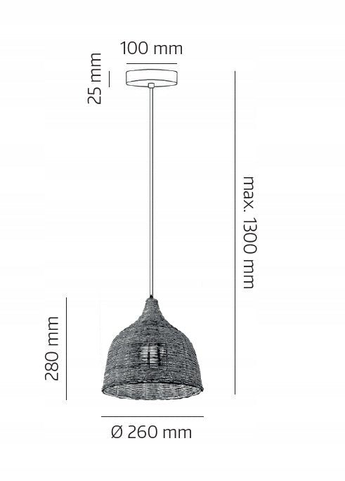 Lampa Wisząca BOHO Klosz Rattanowy Sufitowa Pleciona E27 Beżowa Naturalna - LAITICA