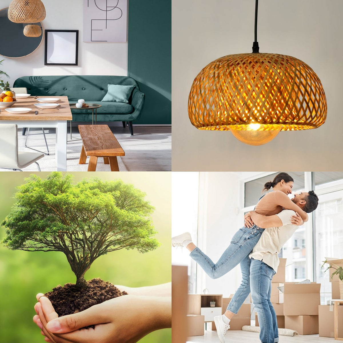 Lampa wisząca BOHO mała BAKU S 30cm Bambusowa 1xE27 sufitowa Naturalna - LAITICA