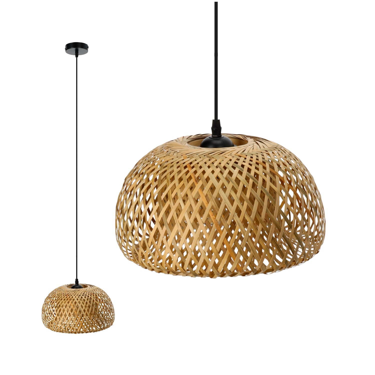 Lampa wisząca BOHO mała BAKU S 30cm Bambusowa 1xE27 sufitowa Naturalna - LAITICA