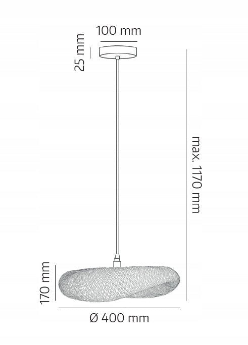 Lampa Wisząca BOHO Sufitowa Klosz 40cm Bambusowa E27 Pleciona Duża - LAITICA