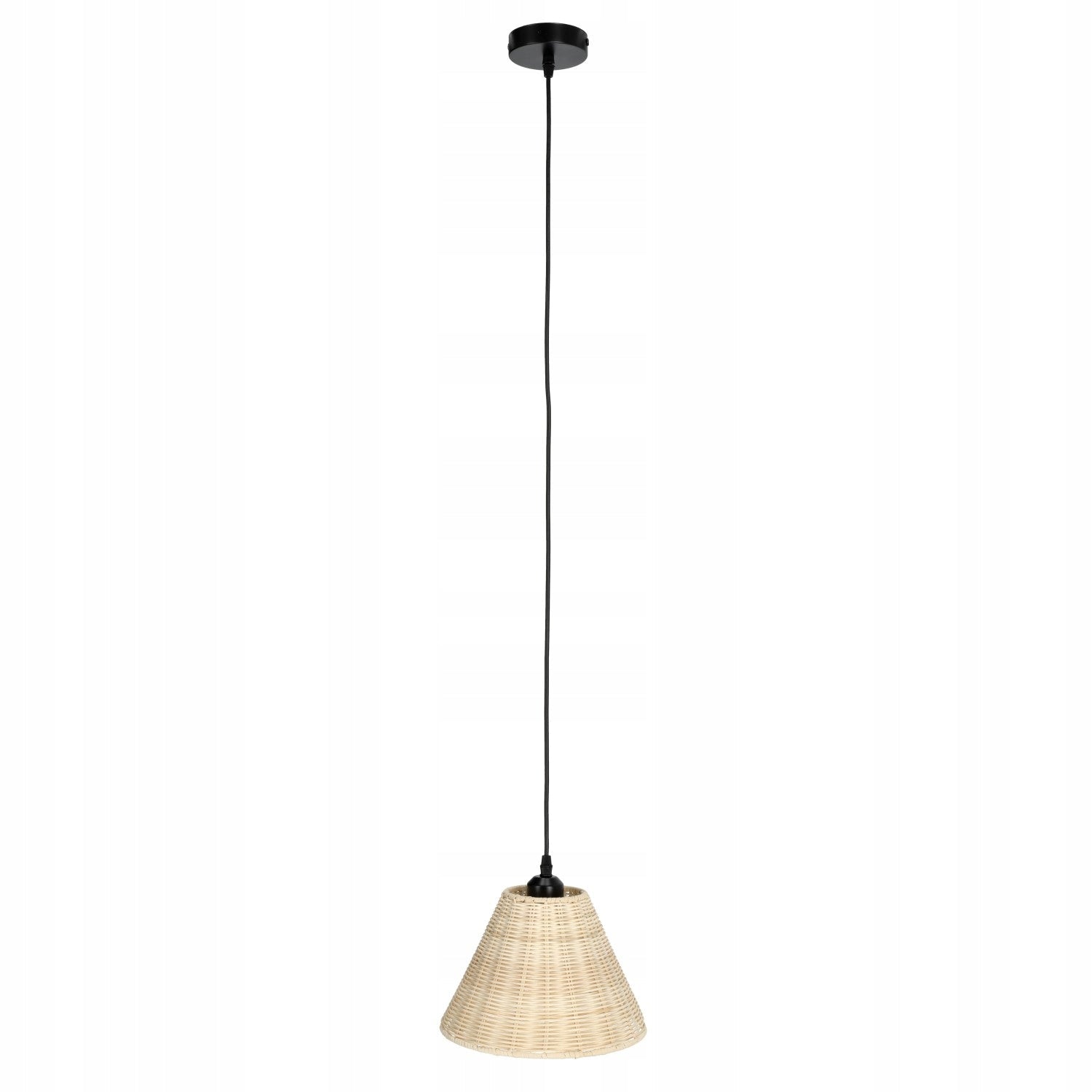 Lampa Wisząca BOHO Sufitowa Rattanowa E27 odcienie beżu Pleciona - LAITICA
