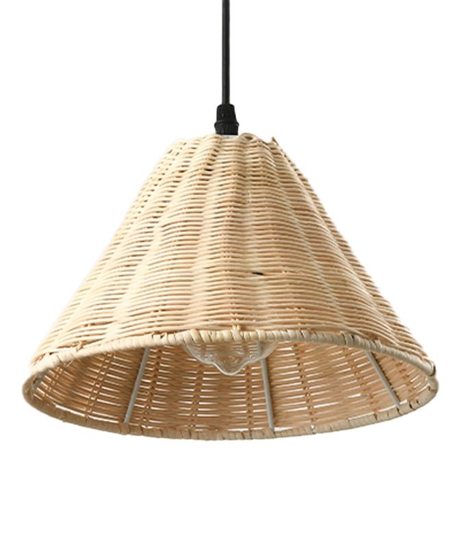 Lampa Wisząca BOHO Sufitowa Rattanowa E27 odcienie beżu Pleciona - LAITICA