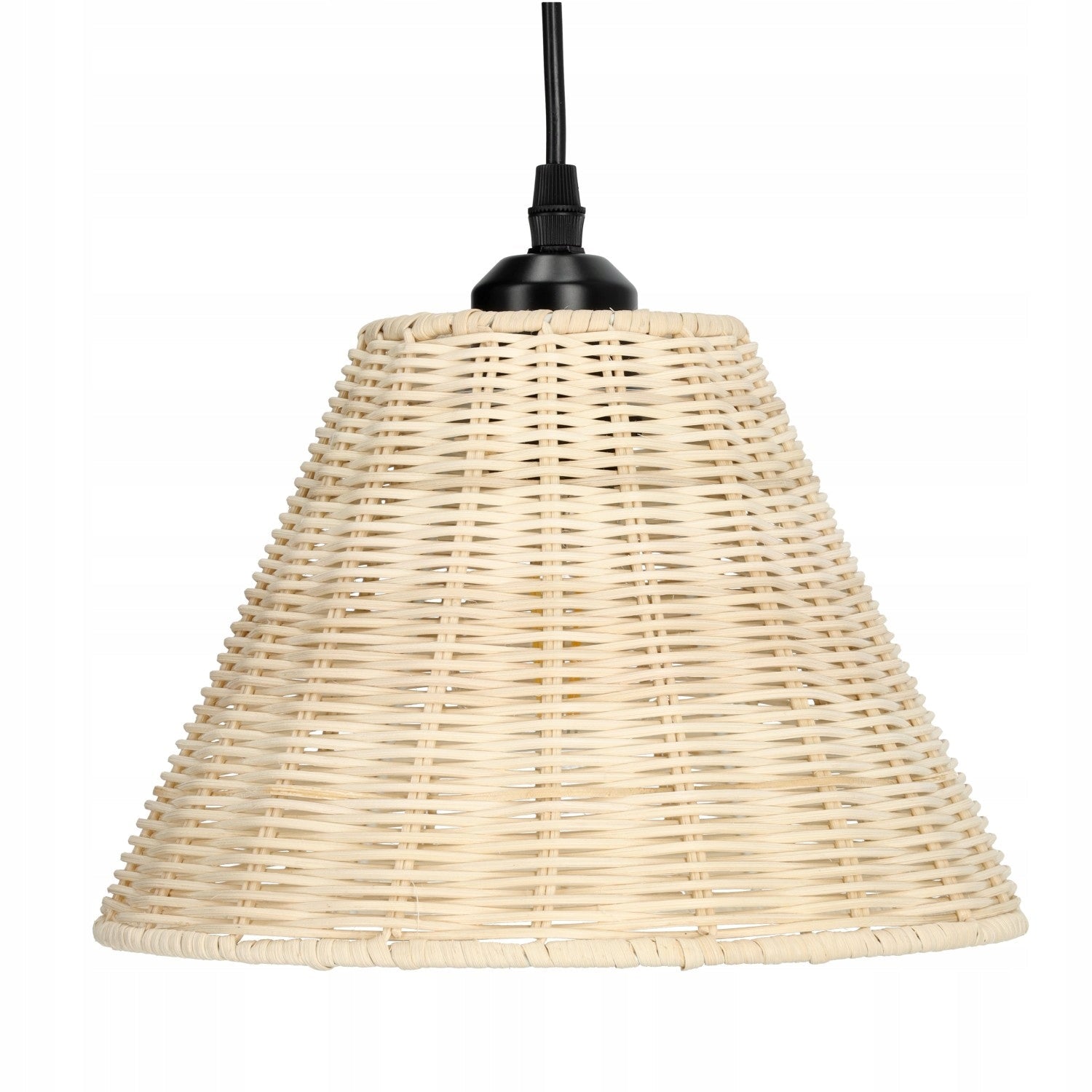Lampa Wisząca BOHO Sufitowa Rattanowa E27 odcienie beżu Pleciona - LAITICA