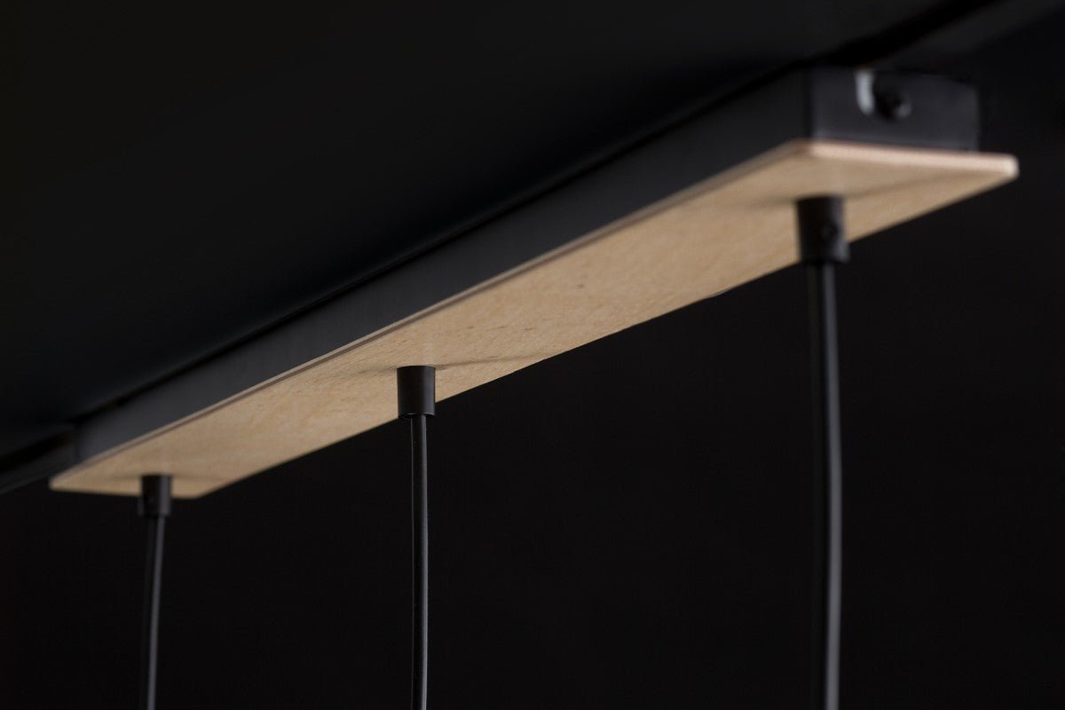 Lampa wisząca BOLERO 3 BLACK skandynawska, drewno, czarna - LAITICA