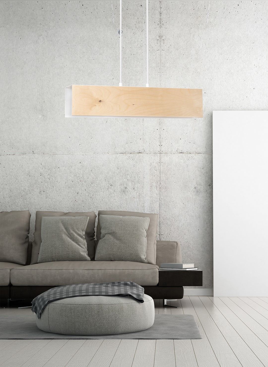Lampa wisząca CARLO 2 WHITE skandynawska, drewno, biała - LAITICA