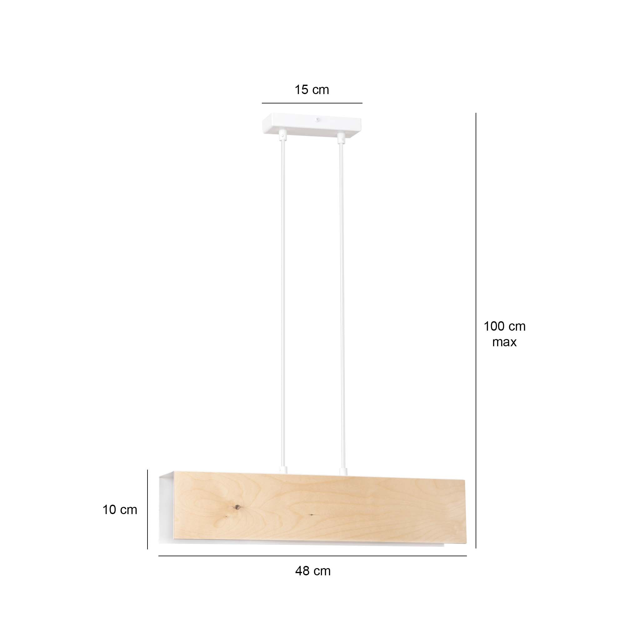 Lampa wisząca CARLO 2 WHITE skandynawska, drewno, biała - LAITICA