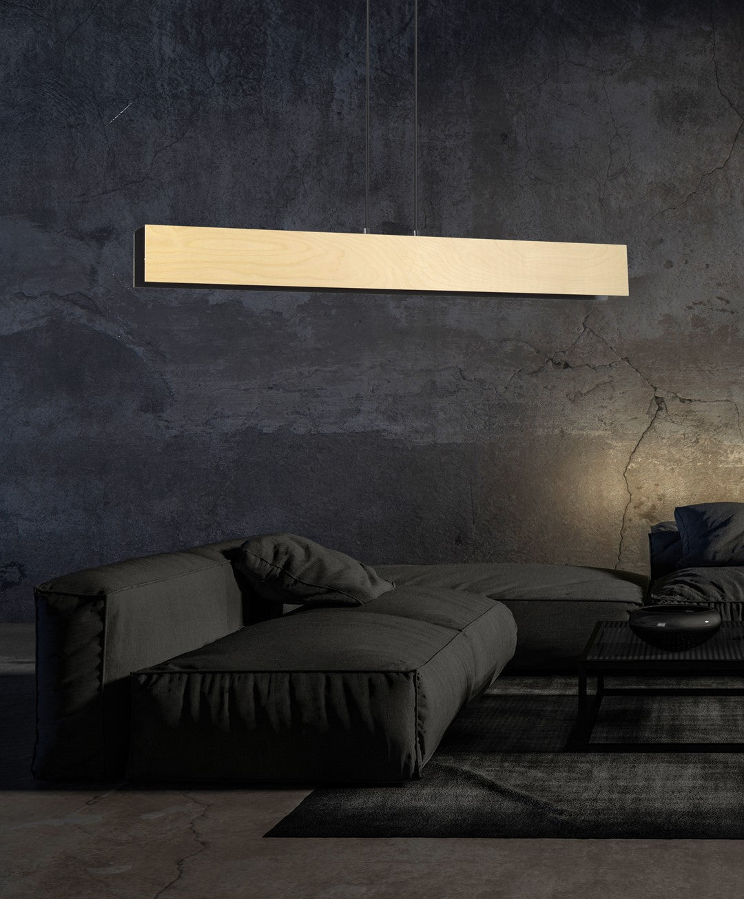 Lampa wisząca CARLO 4 BLACK skandynawska, drewno, czarna - LAITICA