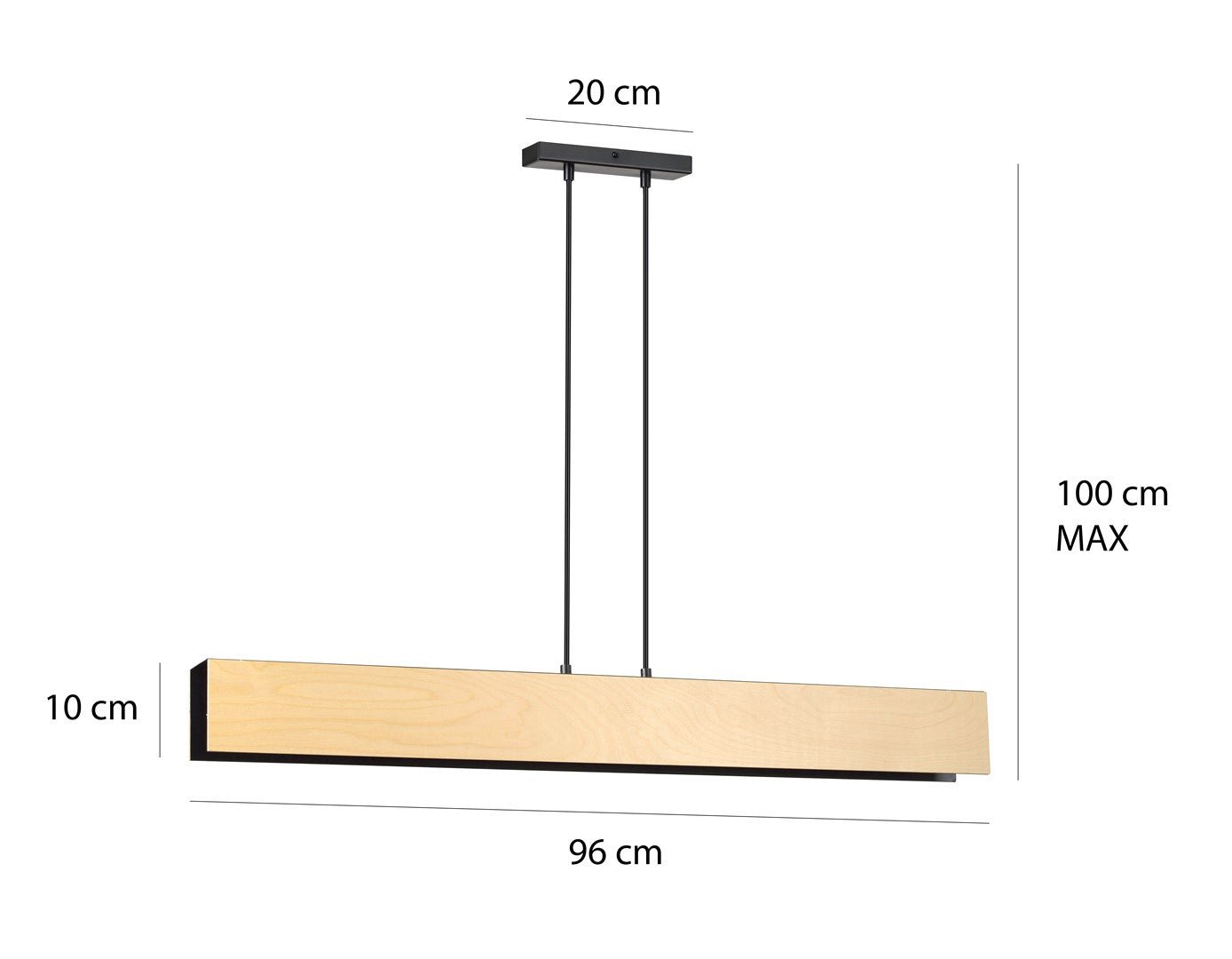 Lampa wisząca CARLO 4 BLACK skandynawska, drewno, czarna - LAITICA