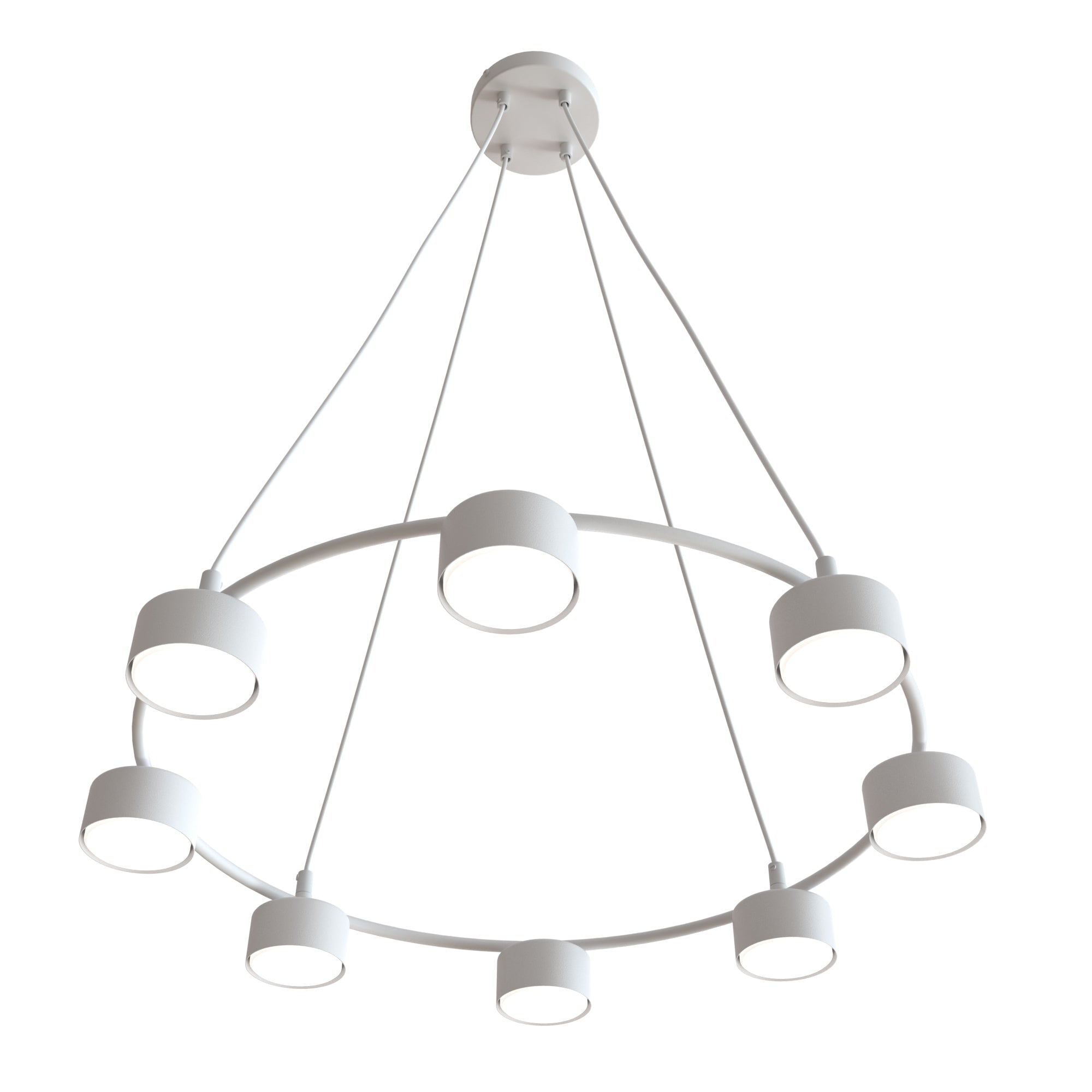 Lampa Wisząca DUŻA Biała LIMA 8 - punktowa Regulowana Zwis Nowoczesny Design - LAITICA