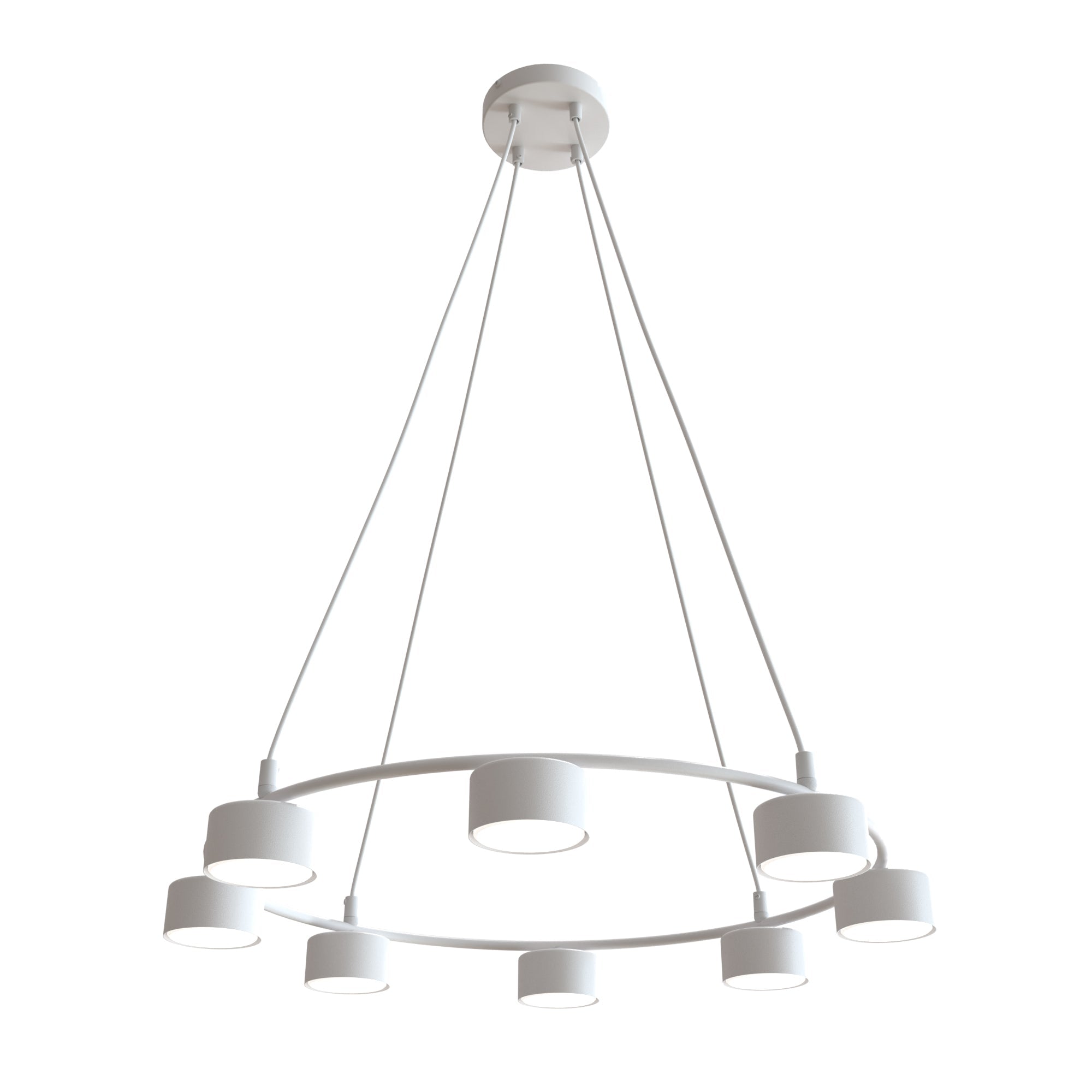 Lampa Wisząca DUŻA Biała LIMA 8 - punktowa Regulowana Zwis Nowoczesny Design - LAITICA