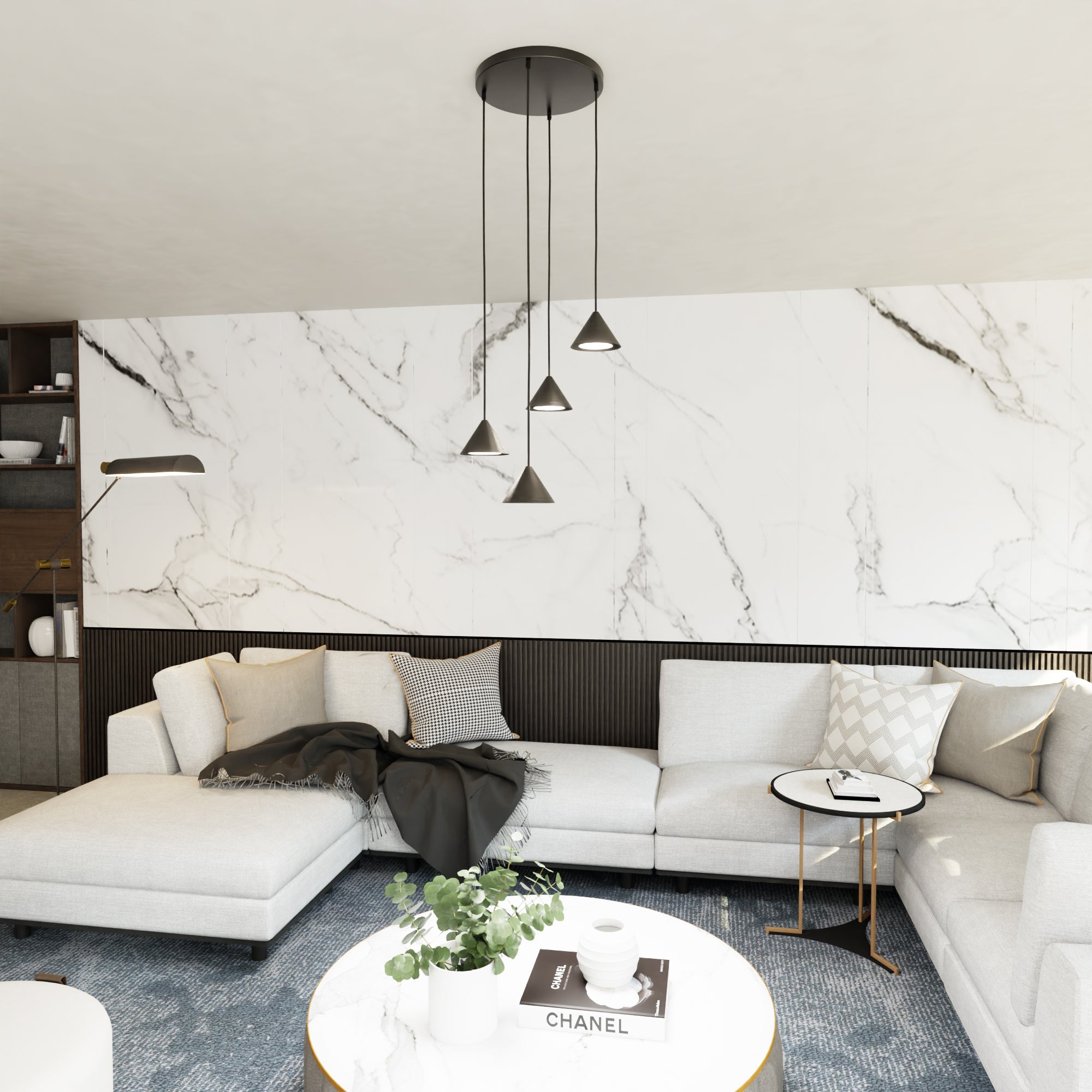 Lampa wisząca INEZ nowoczesny design SUFITOWA 4x klosz Metal GX53 regulacja - LAITICA
