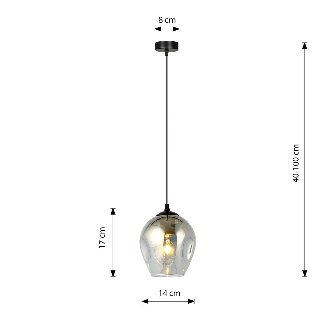 Lampa wisząca ISTAR 1 BL GRAFIT minimalistyczna klosz czarna - LAITICA