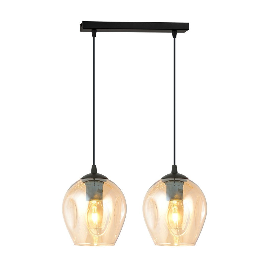 Lampa wisząca ISTAR 2 BL MIODOWY loft klosz bursztyn - LAITICA