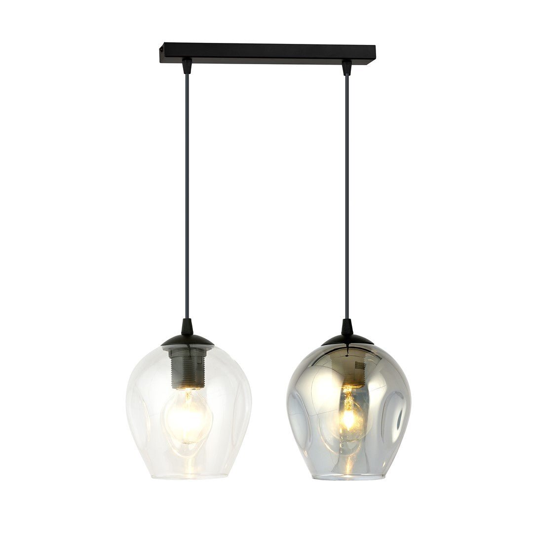 Lampa wisząca ISTAR 2 BL MIX loft, klosz kolor mix, czarna - LAITICA