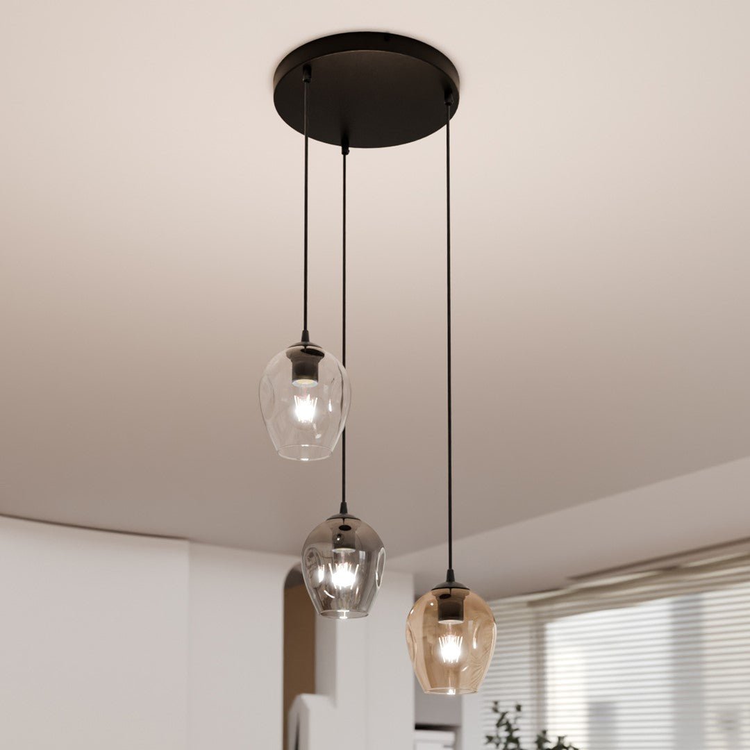 Lampa wisząca ISTAR 3 BL PREMIUM MIX loft klosze kolor mix - LAITICA