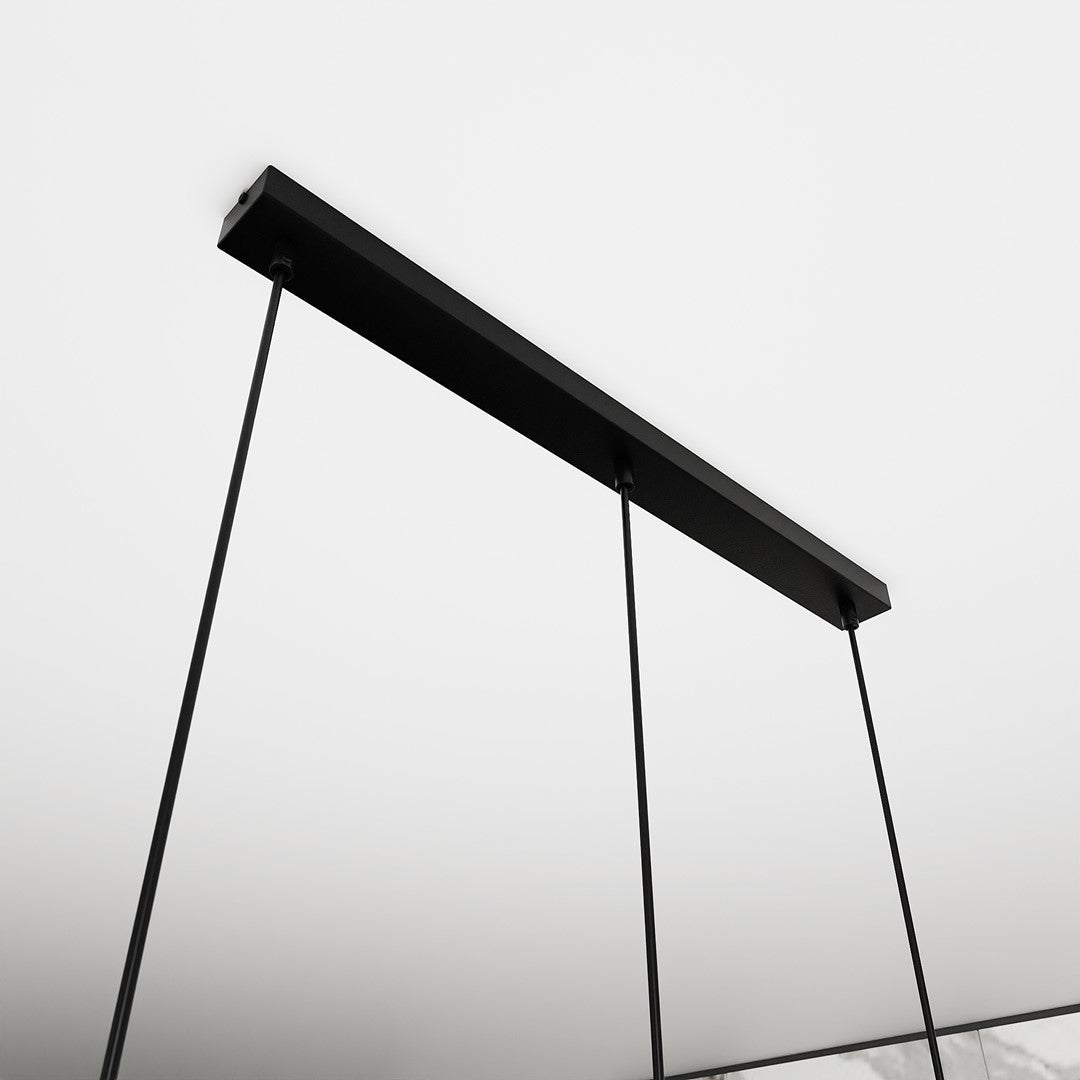 Lampa wisząca ISTAR 3 BL TRANSPARENT loft klosz czarna - LAITICA