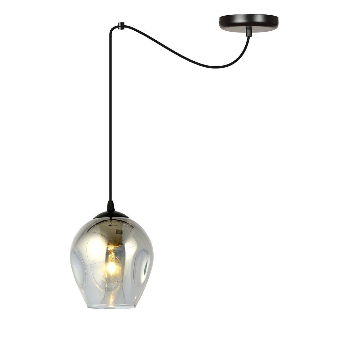 Lampa wisząca LEVEL 1 BL GRAFIT pająk, klosze grafit, czarna - LAITICA