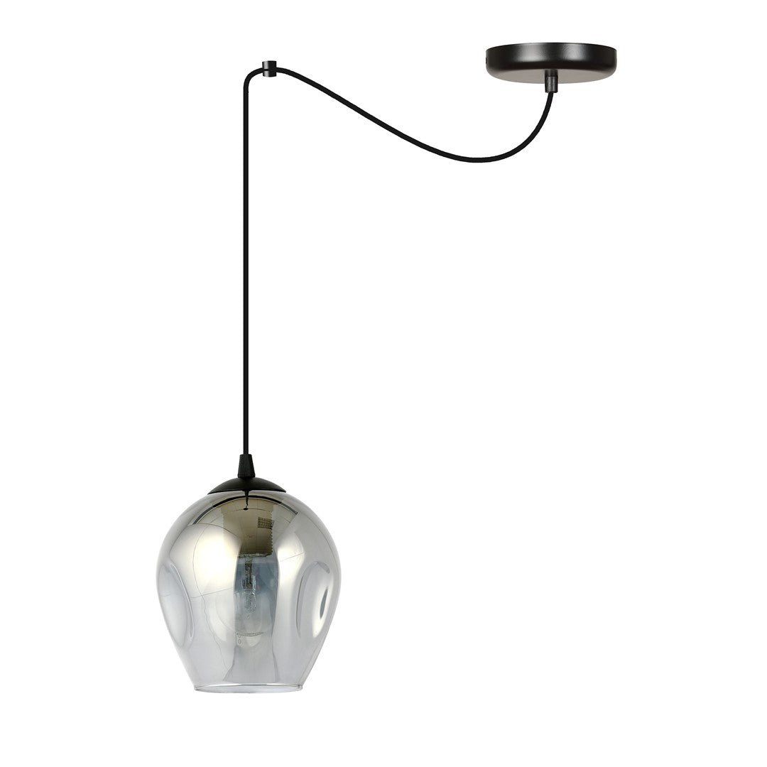 Lampa wisząca LEVEL 1 BL GRAFIT pająk, klosze grafit, czarna - LAITICA