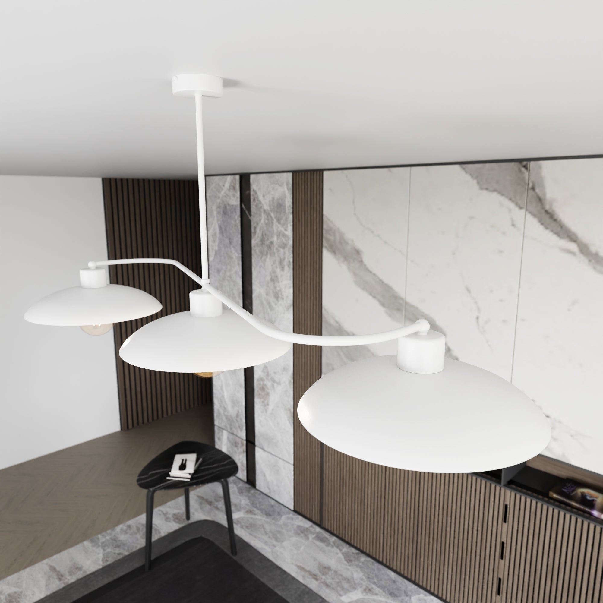 Lampa Wisząca LOFT INEZ żyrandol Metalowa 3 punkty E27 Sufitowa BIAŁA - LAITICA