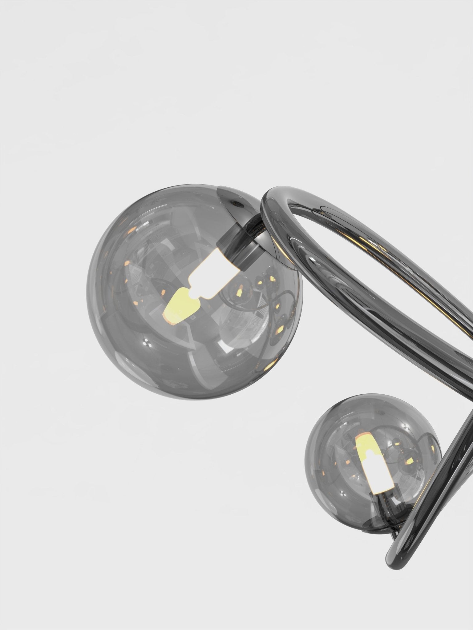 Lampa wisząca MALTA DUŻA 14 kloszy 3000K do jadalni czarny chrom sufitowa - LAITICA