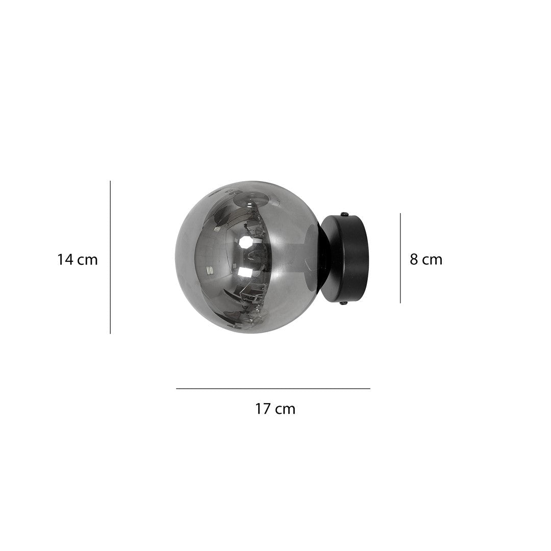Lampa wisząca NICEA klosz GRAFITOWY 1xE14 nowoczesny kinkiet czarny - LAITICA