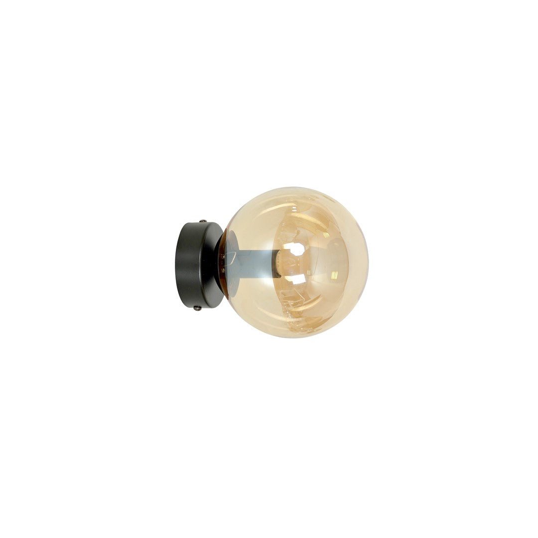 Lampa wisząca NICEA klosz MIODOWY 1xE14 nowoczesny kinkiet czarny - LAITICA