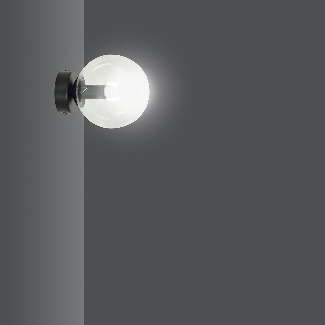 Lampa wisząca NICEA klosz TRANSPARENTY 1xE14 nowoczesny kinkiet czarny - LAITICA