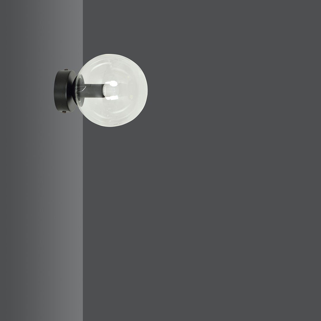 Lampa wisząca NICEA klosz TRANSPARENTY 1xE14 nowoczesny kinkiet czarny - LAITICA