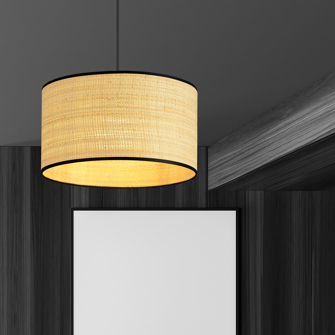 Lampa wisząca OLIMPIA rattanowa 1xE27 okrągły klosz ODCIENIE BRĄZU - LAITICA