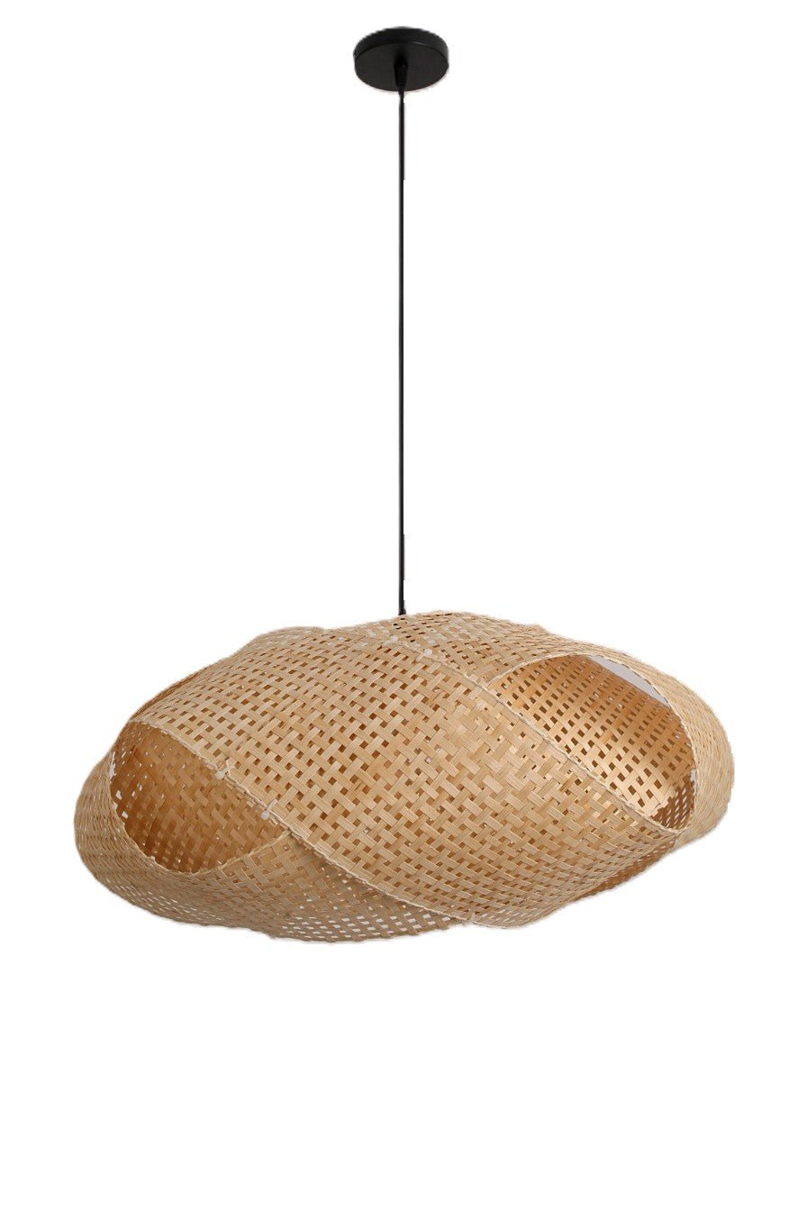 Lampa wisząca Oryginalna styl BOHO BINDUM 1xE27 bambusowa PLECIONA 50cm - LAITICA