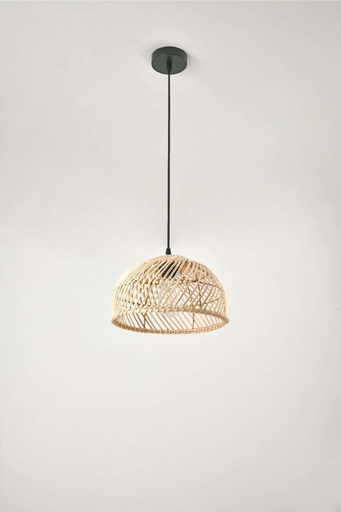 Lampa wisząca RIGA w stylu boho E27 rattanowa - LAITICA